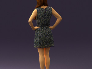 woman in dots dress 0407 Modèle 3D