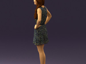 woman in dots dress 0407 Modèle 3D