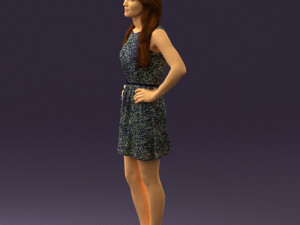 woman in dots dress 0407 Modèle 3D
