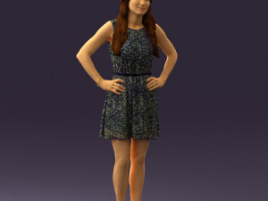 woman in dots dress 0407 Modèle 3D