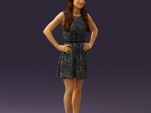 woman in dots dress 0407 Modèle 3D