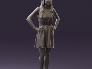 woman in dots dress 0407 Modèle 3D