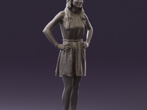 woman in dots dress 0407 Modèle 3D