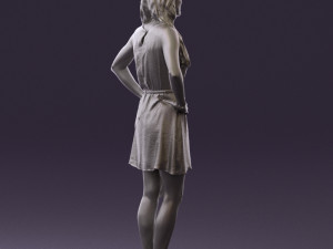 woman in dots dress 0407 Modèle 3D