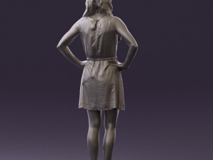 woman in dots dress 0407 Modèle 3D