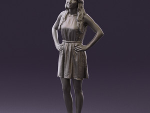 woman in dots dress 0407 Modèle 3D