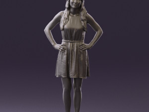 woman in dots dress 0407 Modèle 3D