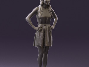 woman in dots dress 0407 Modèle 3D