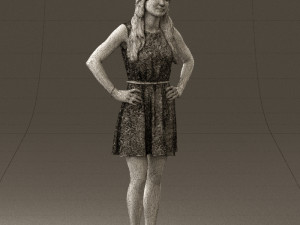 woman in dots dress 0407 Modèle 3D