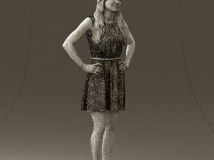woman in dots dress 0407 Modèle 3D