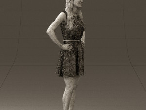 woman in dots dress 0407 Modèle 3D