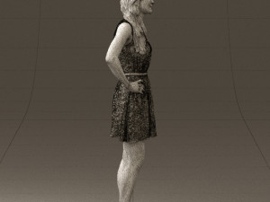 woman in dots dress 0407 Modèle 3D