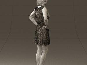 woman in dots dress 0407 Modèle 3D