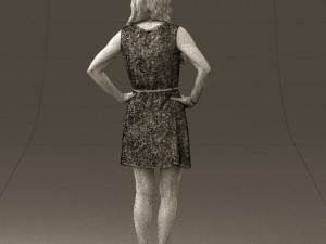 woman in dots dress 0407 Modèle 3D