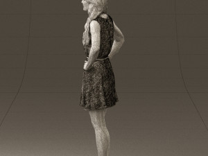woman in dots dress 0407 Modèle 3D