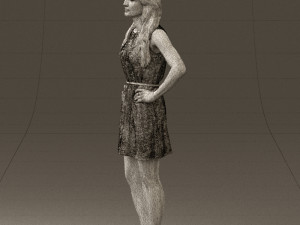 woman in dots dress 0407 Modèle 3D