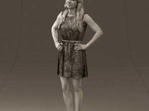 woman in dots dress 0407 Modèle 3D