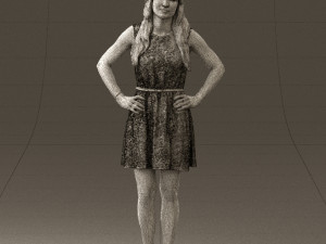 woman in dots dress 0407 Modèle 3D