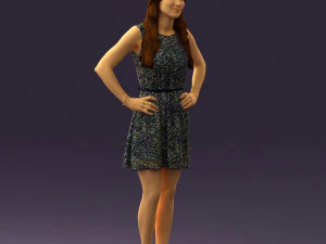woman in dots dress 0407 3d print ready 3D Print Model