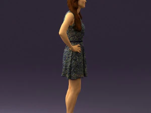 woman in dots dress 0407 3d print ready 3D Print Model