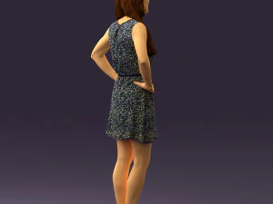 woman in dots dress 0407 3d print ready 3D Print Model