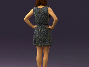 woman in dots dress 0407 3d print ready 3D Print Model