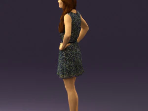 woman in dots dress 0407 3d print ready 3D Print Model