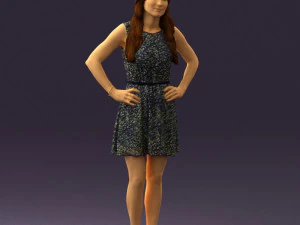 woman in dots dress 0407 3d print ready 3D Print Model