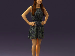 woman in dots dress 0407 3d print ready 3D Print Model
