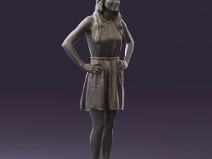 woman in dots dress 0407 3d print ready 3D Print Model