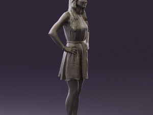 woman in dots dress 0407 3d print ready Modello di stampa 3D