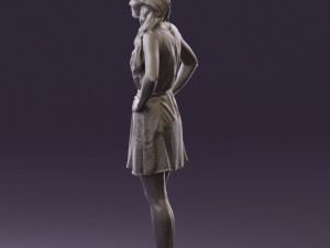 woman in dots dress 0407 3d print ready Modello di stampa 3D