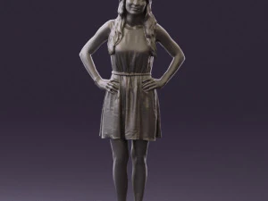 woman in dots dress 0407 3d print ready 3D Print Model