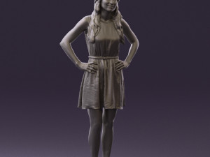 woman in dots dress 0407 3d print ready Modello di stampa 3D