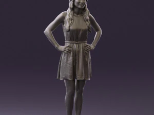 woman in dots dress 0407 3d print ready 3D Print Model