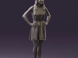 woman in dots dress 0407 3d print ready 3D Print Model