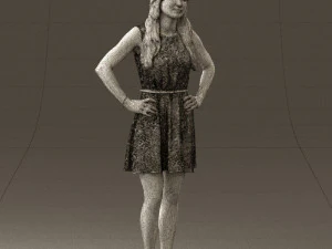 woman in dots dress 0407 3d print ready 3D Print Model