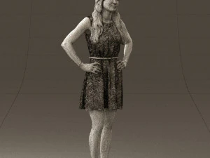 woman in dots dress 0407 3d print ready 3D Print Model