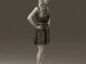 woman in dots dress 0407 3d print ready 3D Print Model