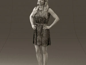 woman in dots dress 0407 3d print ready 3D Print Model