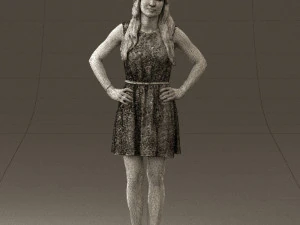 woman in dots dress 0407 3d print ready 3D Print Model