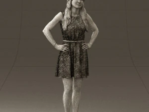 woman in dots dress 0407 3d print ready 3D Print Model