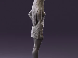 woman in striped blouse 0405 3D Model