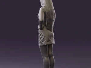 woman in striped blouse 0405 3D Model
