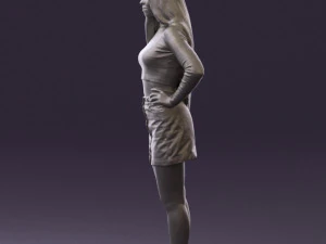 woman in striped blouse 0405 3D Model