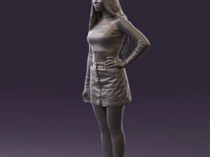 woman in striped blouse 0405 3D Model