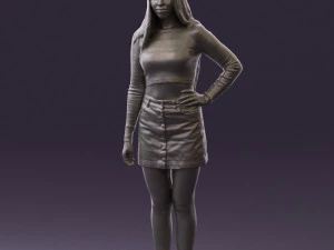 woman in striped blouse 0405 3D Model