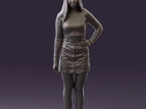 woman in striped blouse 0405 3D Model