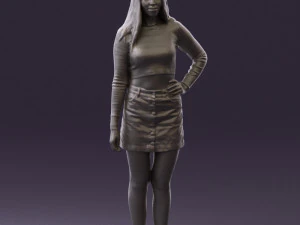woman in striped blouse 0405 3D Model