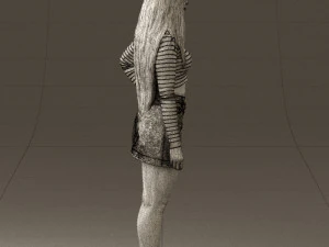 woman in striped blouse 0405 3D Model